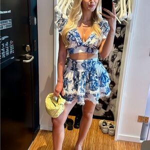 Blue and White Floral Set